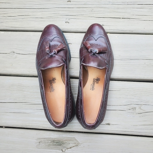 Vintage 80s Allen Edmonds Mansfield Oxblood Leather Kiltie‎ Fringe Tassel Brogue - Picture 5 of 8